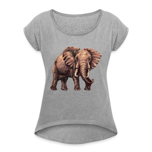 Elephant - Women's Roll Cuff T-Shirt
