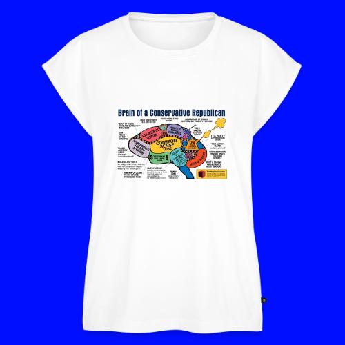 Brain of a Conservative Republican - Women's Premium Roll Up Sleeve T-Shirt