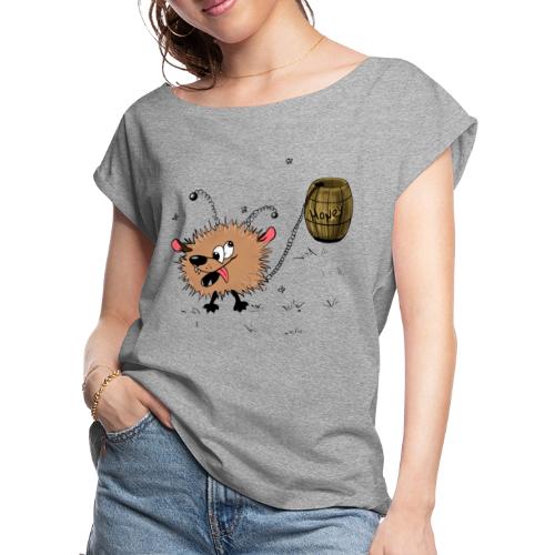 Blinkypaws: Awoof and Honey - Women's Roll Cuff T-Shirt