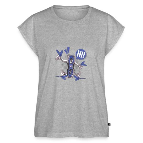 Quadcopter Robot Says Hi - Women's Premium Roll Up Sleeve T-Shirt