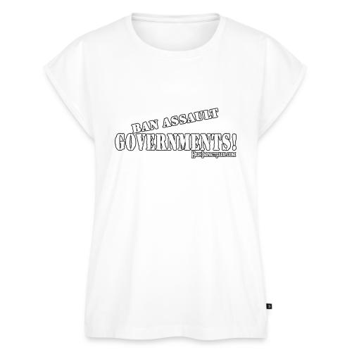 Ban Assault Governments - Women's Premium Roll Up Sleeve T-Shirt