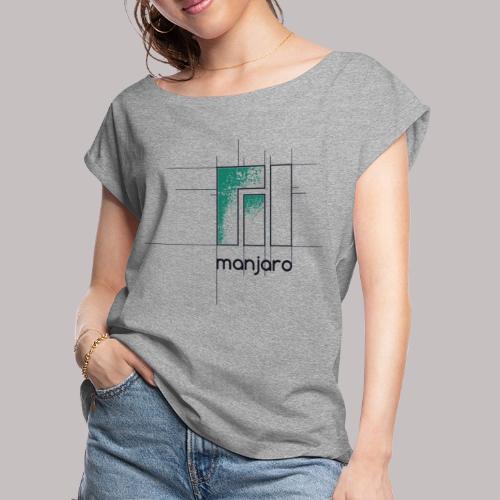 Manjaro Logo Draft - Women's Roll Cuff T-Shirt