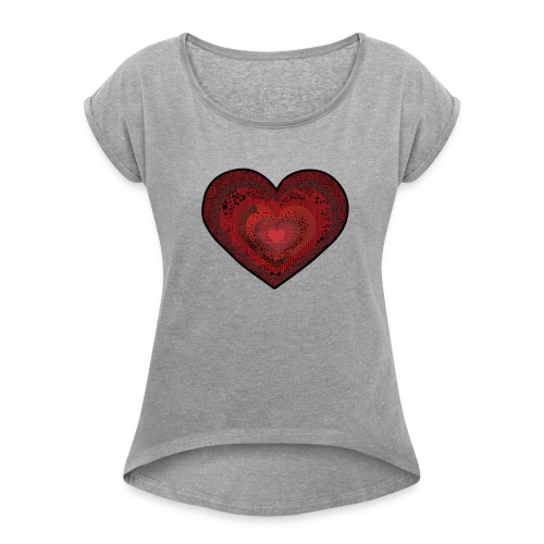 Corazón de patrón - Women's Roll Cuff T-Shirt