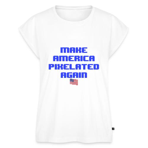 Pixelated America - Women's Premium Roll Up Sleeve T-Shirt