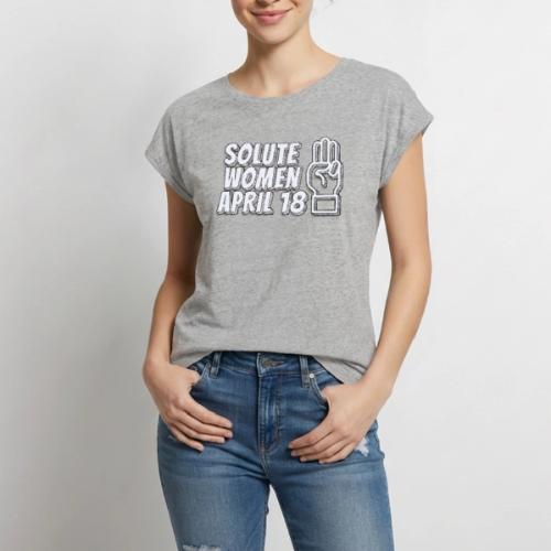 Solute Women April 18 - Women's Premium Roll Up Sleeve T-Shirt