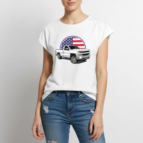 Silverado 4x4 Off Road Truck USA - Women's Premium Roll Up Sleeve T-Shirt