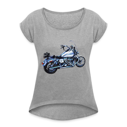 motorcycle 2 - Women's Roll Cuff T-Shirt