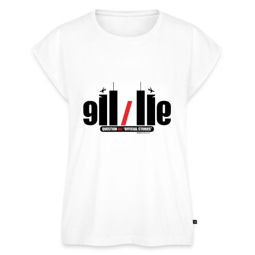 911 QUESTION OFFICIAL STORIES - Women's Premium Roll Up Sleeve T-Shirt