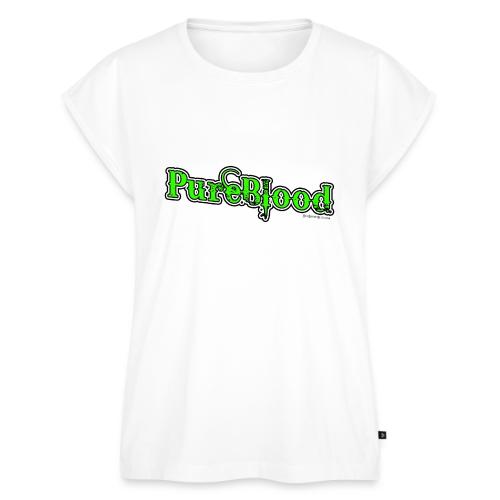 PureBlood Neon Green - Women's Premium Roll Up Sleeve T-Shirt