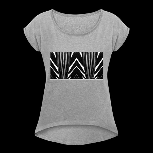 Palm Stripes - Women's Roll Cuff T-Shirt