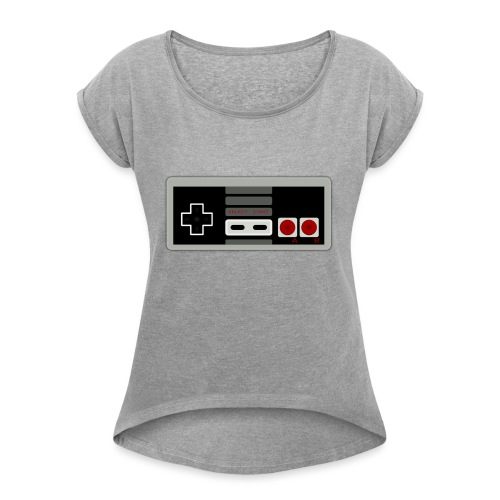 Retro Gaming Controller - Women's Roll Cuff T-Shirt