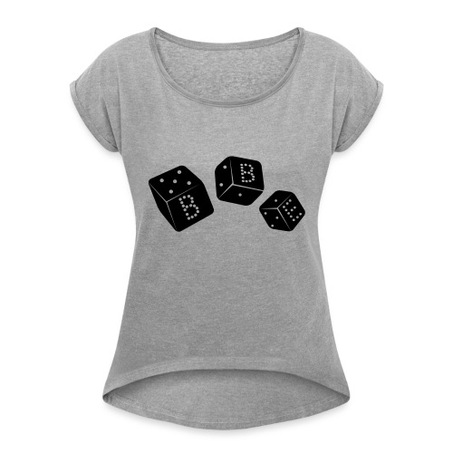 black box_vector2 - Women's Roll Cuff T-Shirt