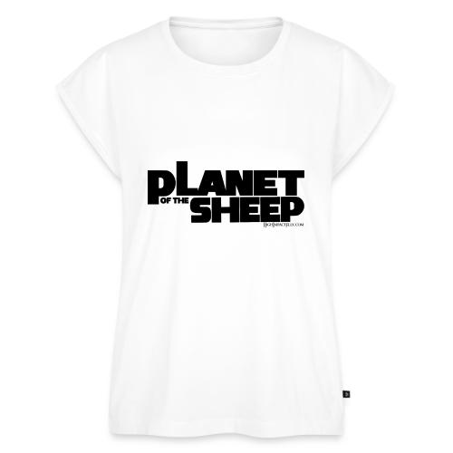 Planet of the Sheep Blk - Women's Premium Roll Up Sleeve T-Shirt