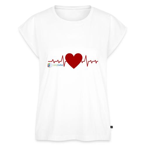 Heart with Heartbeat, Loving Medical Coding - Women's Premium Roll Up Sleeve T-Shirt