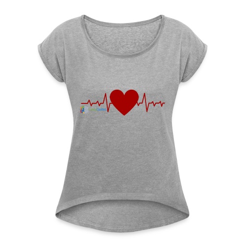 Heart with Heartbeat, Loving Medical Coding - Women's Roll Cuff T-Shirt