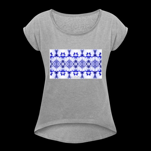 Blue Lace - Women's Roll Cuff T-Shirt