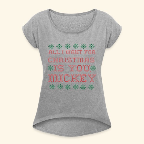 christmas - Women's Roll Cuff T-Shirt