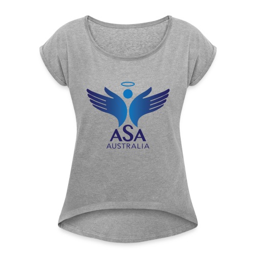 3459 Angelman Logo AUSTRALIA FA CMYK - Women's Roll Cuff T-Shirt