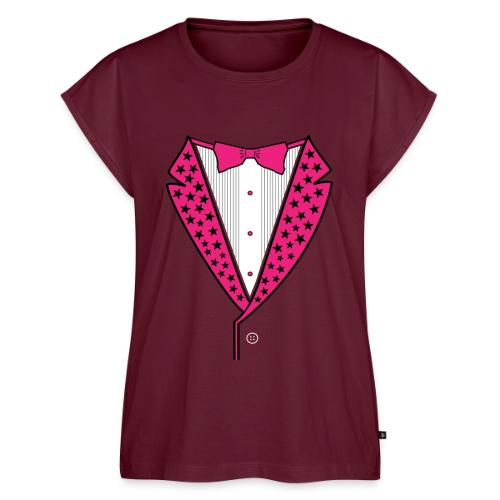PINK STAR TUXEDO - Women's Premium Roll Up Sleeve T-Shirt