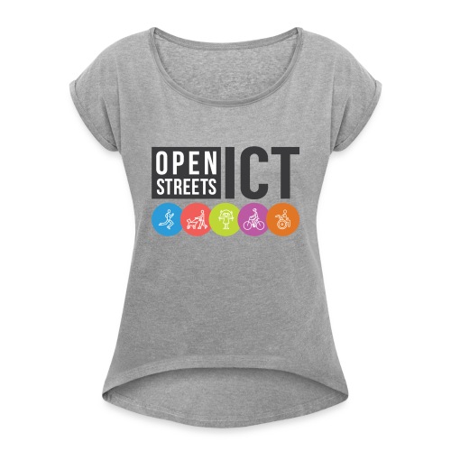 Open Streets ICT Logo - Women's Roll Cuff T-Shirt
