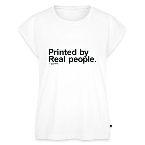Printed in black - Women's Premium Roll Up Sleeve T-Shirt