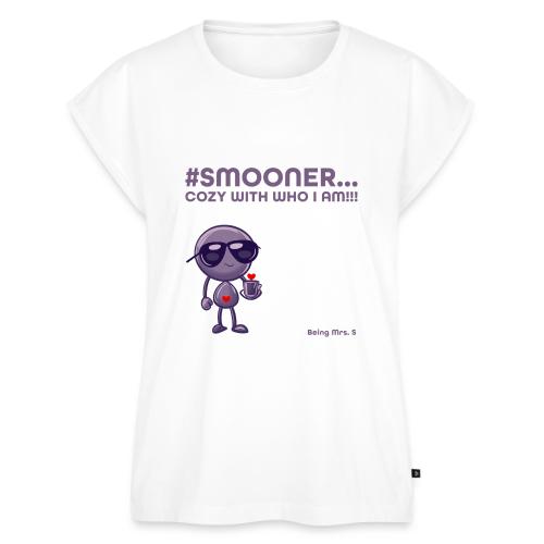 Smoon City_Cozy with who I am - Women's Premium Roll Up Sleeve T-Shirt