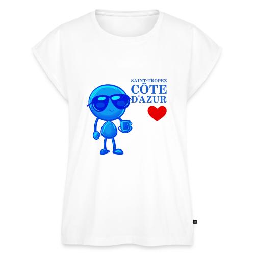 Smoon City_Saint Tropez Côte d'Azur - Women's Premium Roll Up Sleeve T-Shirt