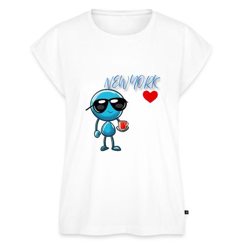 Smoon City_New York - Women's Premium Roll Up Sleeve T-Shirt