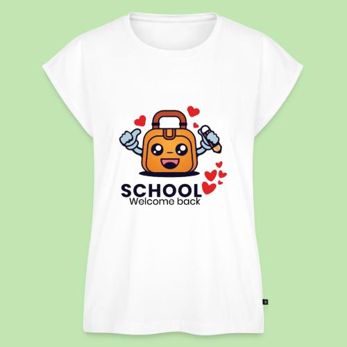 first day of school outfit- school Welcome back - Women's Premium Roll Up Sleeve T-Shirt