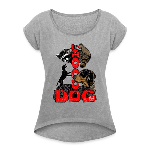 coon_dog_e_racoon - Women's Roll Cuff T-Shirt