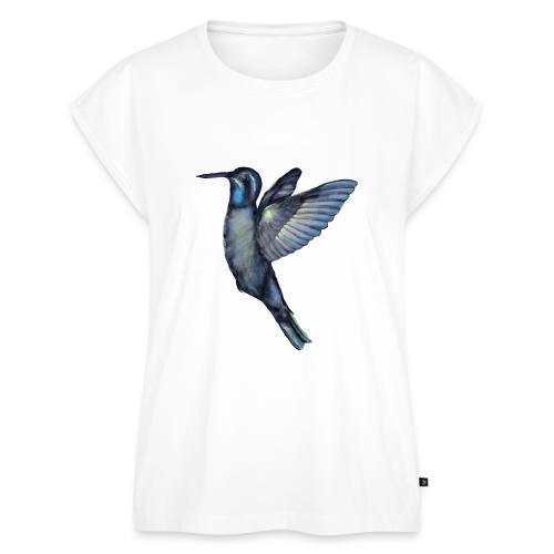Hummingbird in flight - Women's Premium Roll Up Sleeve T-Shirt