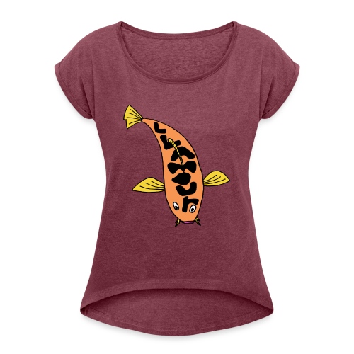 Llamour fish. - Women's Roll Cuff T-Shirt