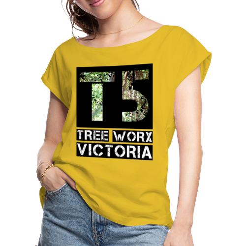 T5 Tree Worx Stencil - Women's Roll Cuff T-Shirt