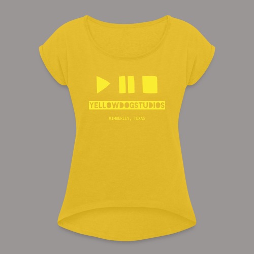 Yellow DOG Studios LOGO - Women's Roll Cuff T-Shirt