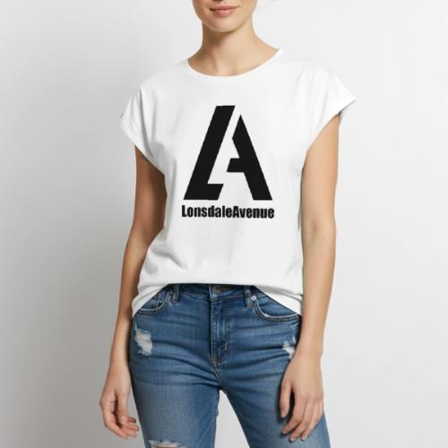 Lonsdale Avenue Logo Black Text - Women's Premium Roll Up Sleeve T-Shirt