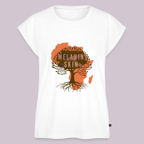 Melanin Skin - Women's Premium Roll Up Sleeve T-Shirt