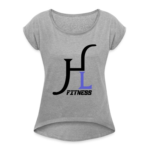 HIIT Life Fitness Logo Purple - Women's Roll Cuff T-Shirt