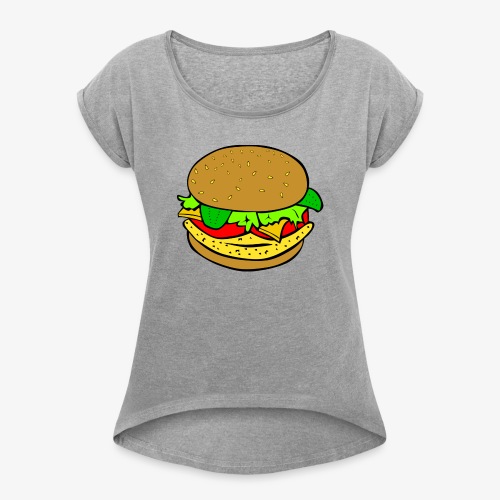 Comic Burger - Women's Roll Cuff T-Shirt