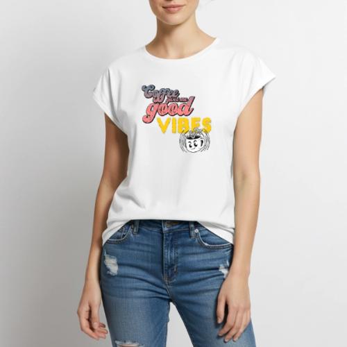 Coffee Energizes - Women's Premium Roll Up Sleeve T-Shirt