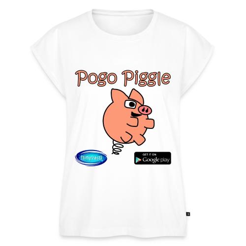 Pogo Piggle - Women's Premium Roll Up Sleeve T-Shirt