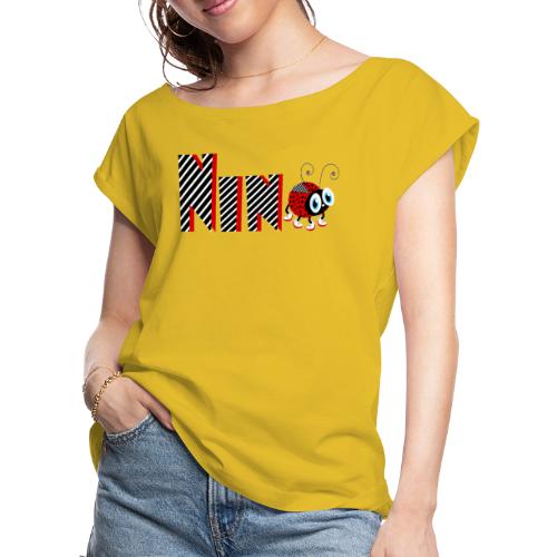 9nd Year Family Ladybug T-Shirts Gifts Daughter - Women's Roll Cuff T-Shirt
