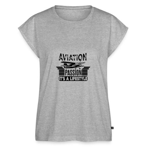Aviation Passion It's A Lifestyle - Women's Premium Roll Up Sleeve T-Shirt