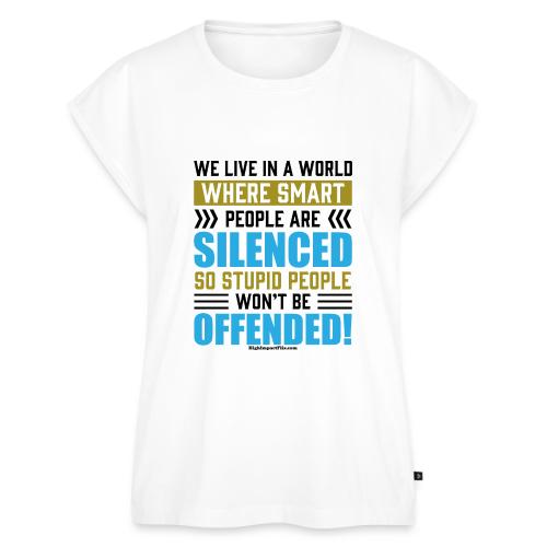 Silence Smart People for Light Colors - Women's Premium Roll Up Sleeve T-Shirt