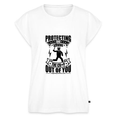 Protect SERVE COP BLACK - Women's Premium Roll Up Sleeve T-Shirt