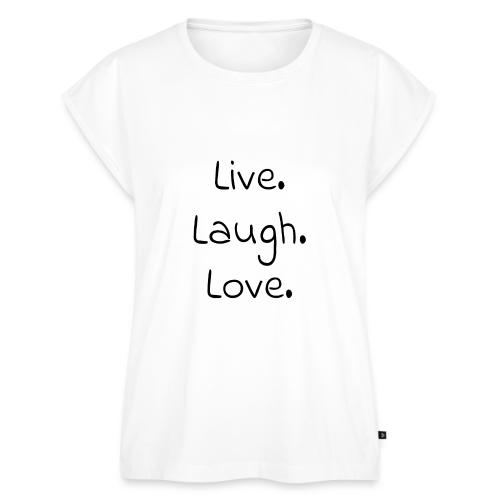 Smoon City_Live laugh love Black - Women's Premium Roll Up Sleeve T-Shirt