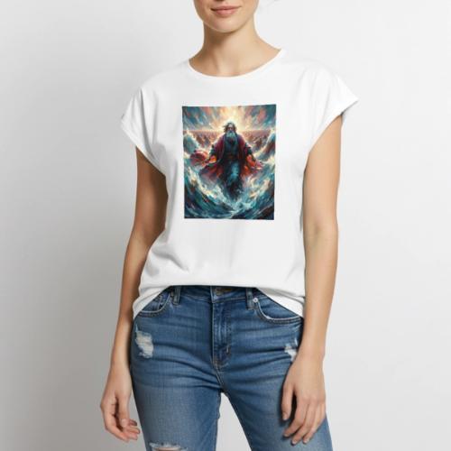 Moses and the great Exodus - Women's Premium Roll Up Sleeve T-Shirt