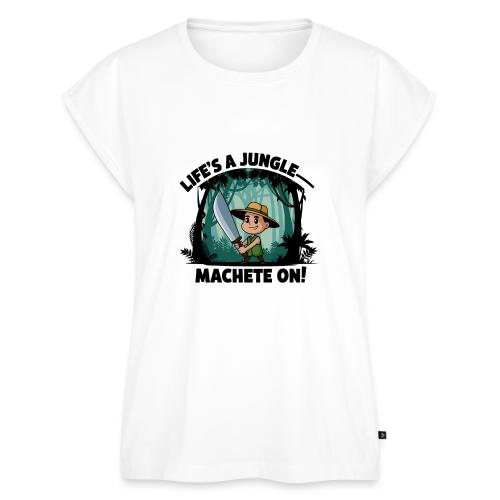 Life’s a Jungle—Machete On! - Women's Premium Roll Up Sleeve T-Shirt