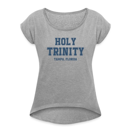 HTLS Text Blue Varsity Letters - Women's Roll Cuff T-Shirt