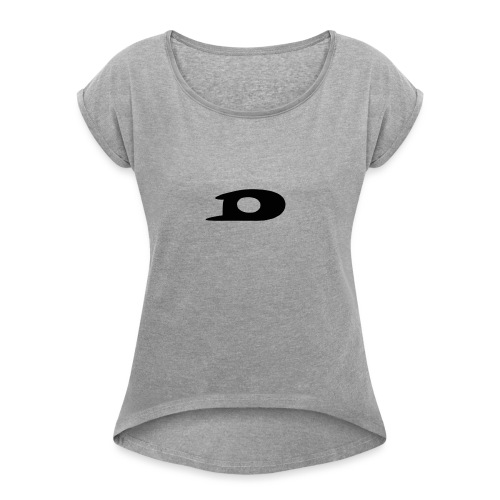 ORIGINAL BLACK DETONATOR LOGO - Women's Roll Cuff T-Shirt