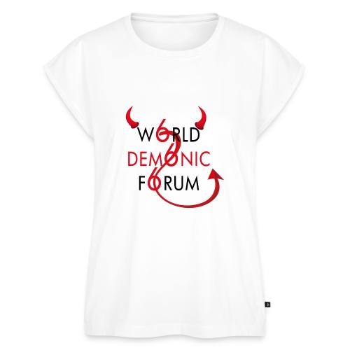 WORLD DEMONIC FORUM - Women's Premium Roll Up Sleeve T-Shirt